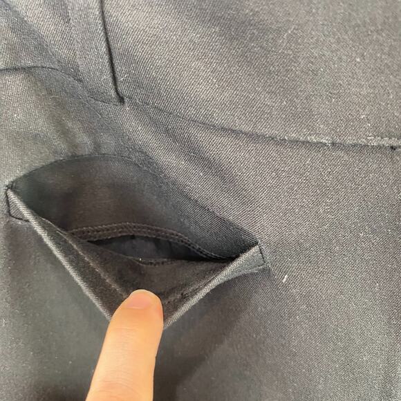 ANTHROPOLOGIE  Size 0 The Essential Slim Pants Flat Front Zip Fly Black - Picture 7 of 10